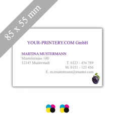 Business card | 300gsm natural paper off-white | 85x55mm | 4/4-coloured